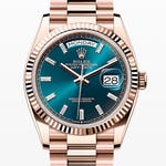 デイデイト36　素材　ダイヤモンド入りグリーンアベンチュリン　プレジデント、半円型リンク（3列）