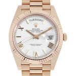 デイデイト40　素材　ホワイト　プレジデント、半円型リンク（3列）