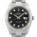 デイトジャスト41　素材　ダイヤモンド入りブライトブラック　オイスター（3列リンク）