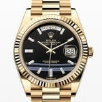 デイデイト40　素材　ダイヤモンド入りオニキス　プレジデント、半円型リンク（3列）