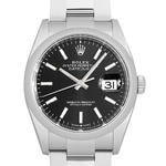 デイトジャスト36　素材　ブライトブラック　オイスター（3列リンク）