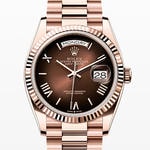 デイデイト36　素材　ブラウンオンブレ　プレジデント、半円型リンク（3列）