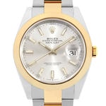 デイトジャスト41　素材　シルバー　オイスター（3列リンク）