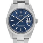 デイトジャスト36　素材　ブライトブルー　オイスター（3列リンク）