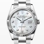 デイトジャスト36　素材　ダイヤモンド入りホワイトマザーオブパール　オイスター（3列リンク）