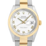 デイトジャスト36　素材　ホワイト　オイスター（3列リンク）