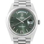 デイデイト40　素材　オリーブグリーン　プレジデント、半円型リンク（3列）