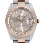 デイトジャスト41　素材　ダイヤモンド入りサンダスト　オイスター（3列リンク）