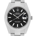 デイトジャスト41　素材　ブライトブラック　オイスター（3列リンク）