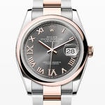 デイトジャスト36　素材　ダイヤモンド入りスレート　オイスター（3列リンク）