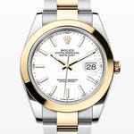 デイトジャスト41　素材　ホワイト　オイスター（3列リンク）