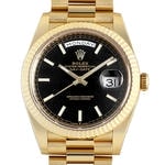 デイデイト40　素材　ブライトブラック　プレジデント、半円型リンク（3列）