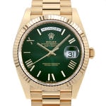 デイデイト40　素材　グリーンオンブレ　プレジデント、半円型リンク（3列）