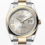 デイトジャスト36　素材　ダイヤモンド入りシルバー　オイスター（3列リンク）