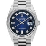 デイデイト36　素材　ダイヤモンド入りブルーオンブレ　プレジデント、半円型リンク（3列）