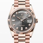 デイデイト36　素材　ダイヤモンド入りスレート　プレジデント、半円型リンク（3列）