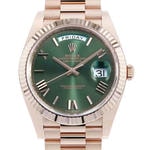 デイデイト40　素材　オリーブグリーン　プレジデント、半円型リンク（3列）