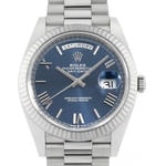 デイデイト40　素材　ブルーオンブレ　プレジデント、半円型リンク（3列）