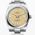 オイスターパーペチュアル34　素材　ベージュ　オイスター（3列リンク）