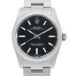 オイスターパーペチュアル34　素材　ブラック　オイスター（3列リンク）