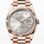 デイデイト36　素材　ダイヤモンド入りシルバー　プレジデント、半円型リンク（3列）