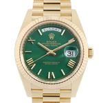 デイデイト40　素材　グリーン　プレジデント、半円型リンク（3列）