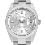 デイトジャスト41　素材　シルバー　オイスター（3列リンク）