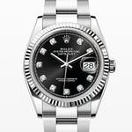 デイトジャスト36　素材　ダイヤモンド入りブライトブラック　オイスター（3列リンク）