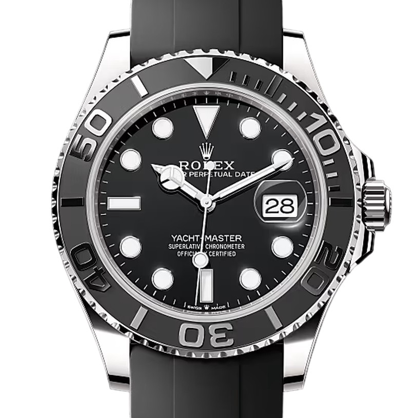 ヨットマスター42　素材　ブラック　オイスターフレックス