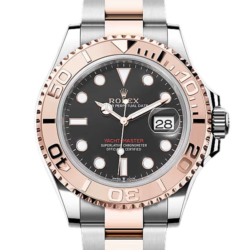 ヨットマスター40　素材　インテンスブラック　オイスター（3列リンク）