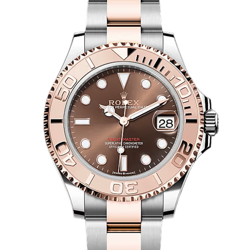 ヨットマスター37　素材　チョコレート　オイスター（3列リンク）