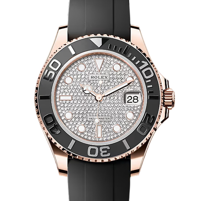 ヨットマスター37　素材　パヴェダイヤモンド入り　オイスターフレックス