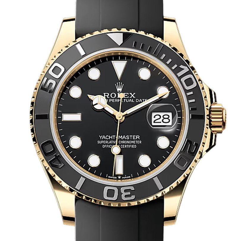 ヨットマスター42　素材　ブラック　オイスターフレックス