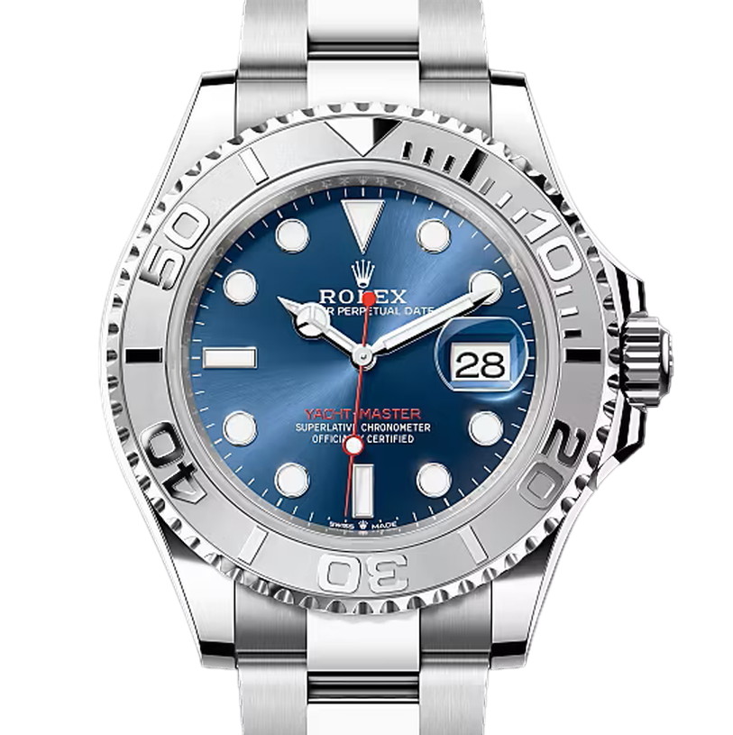 ヨットマスター40　素材　ブライトブルー　オイスター（3列リンク）