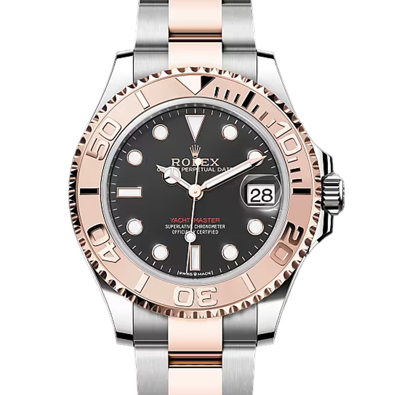 ヨットマスター37　素材　インテンスブラック　オイスター（3列リンク）