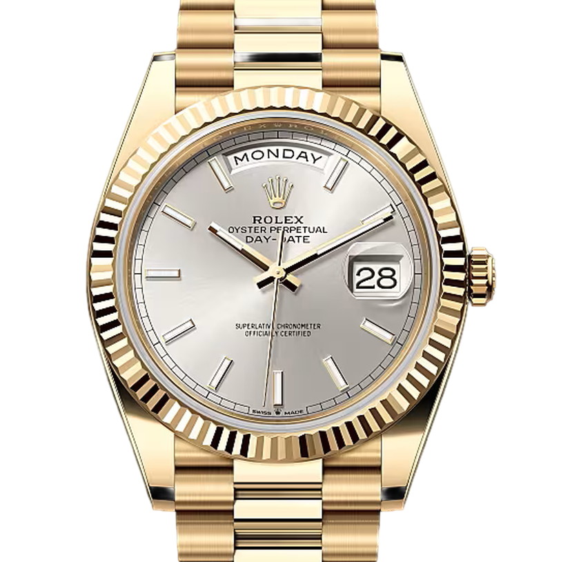 デイデイト40　素材　シルバー　プレジデント、半円型リンク（3列）