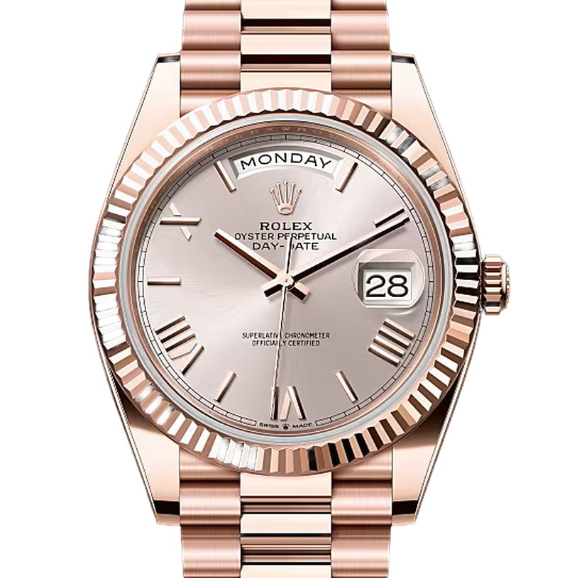 デイデイト40　素材　サンダスト　プレジデント、半円型リンク（3列）