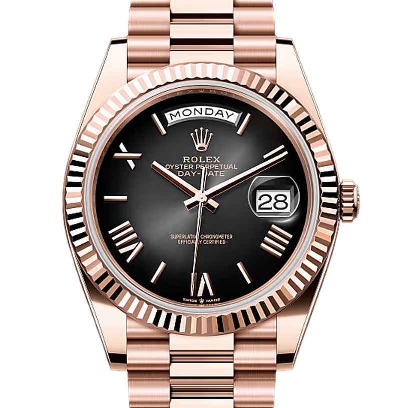 デイデイト40　素材　スレートオンブレ　プレジデント、半円型リンク（3列）