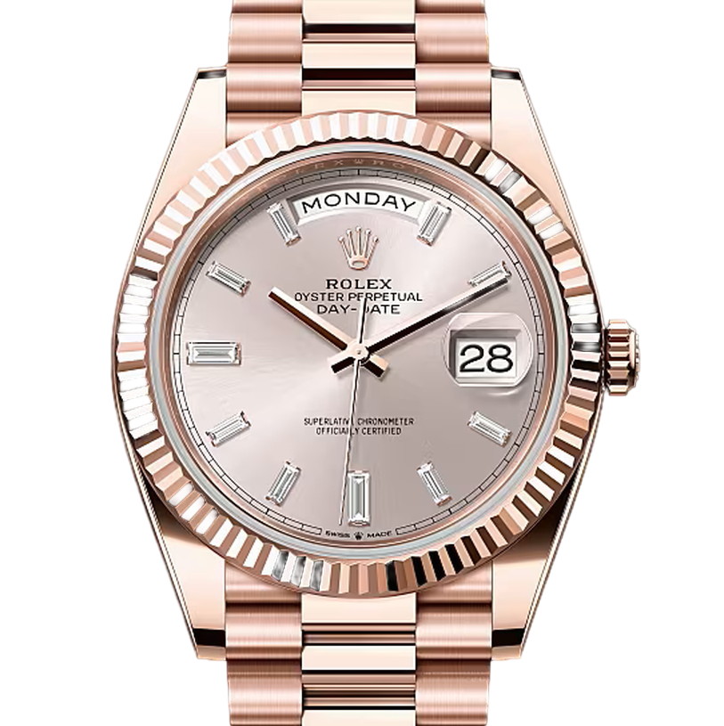 デイデイト40　素材　ダイヤモンド入りサンダスト　プレジデント、半円型リンク（3列）