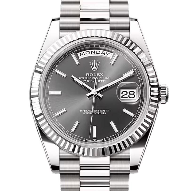 デイデイト40　素材　スレート　プレジデント、半円型リンク（3列）