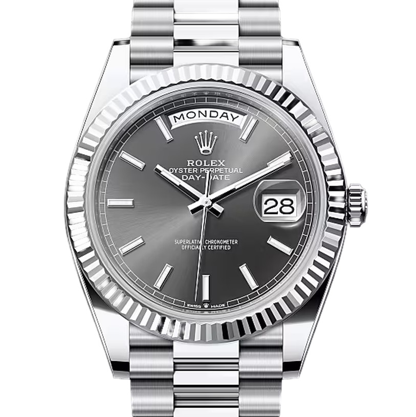 デイデイト40　素材　スレート　プレジデント、半円型リンク（3列）