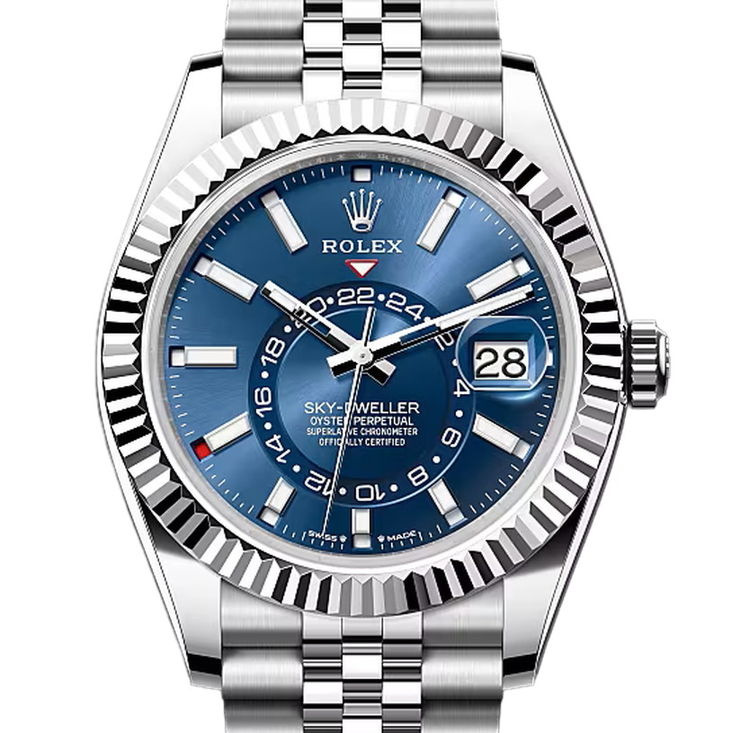 スカイドゥエラー　素材　ブライトブルー　ジュビリー、5列リンク