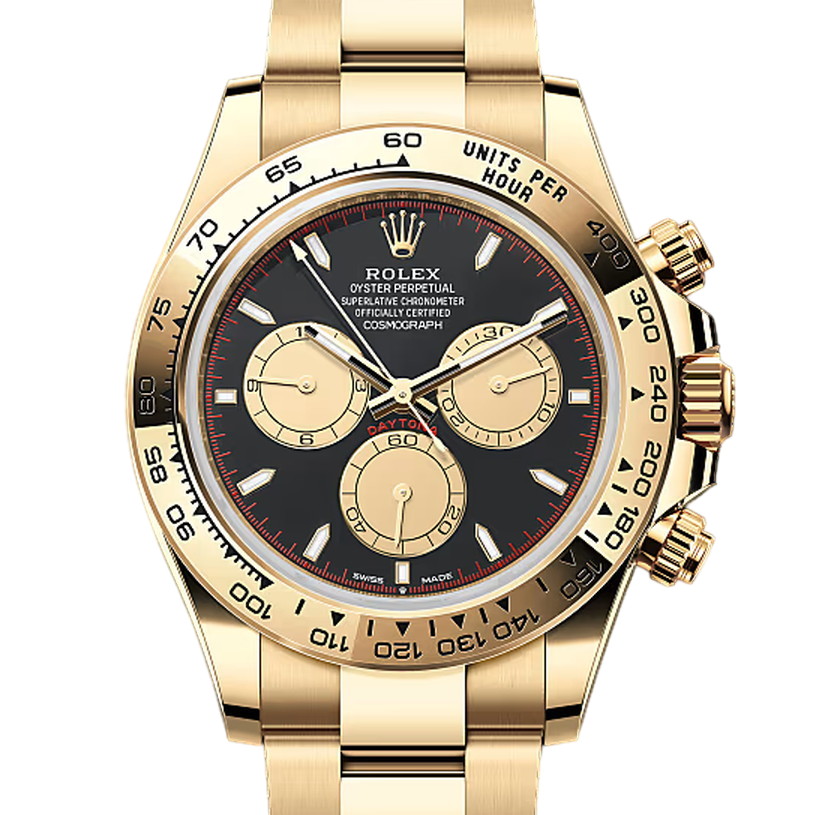 コスモグラフデイトナ　素材　インテンスブラック／シャンパンカラー　オイスター（3列リンク）