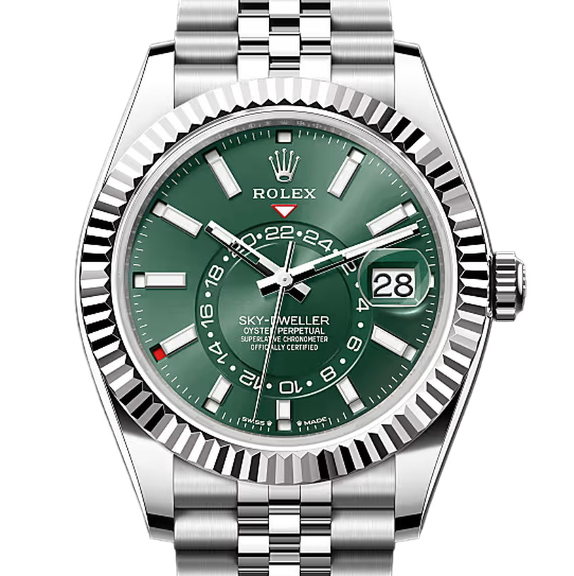 スカイドゥエラー　素材　ミントグリーン　ジュビリー、5列リンク