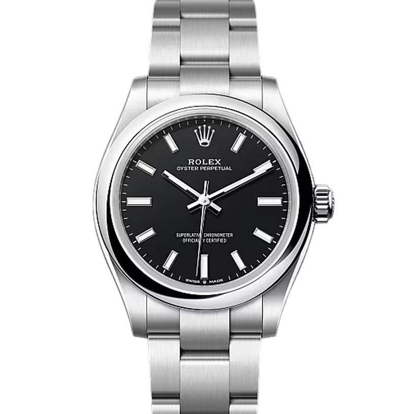 オイスターパーペチュアル31　素材　ブラック　オイスター（3列リンク）