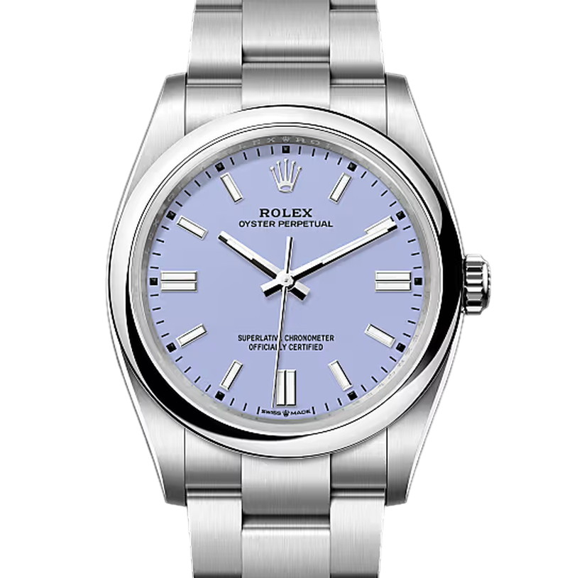 オイスターパーペチュアル36　素材　ラベンダー　オイスター（3列リンク）