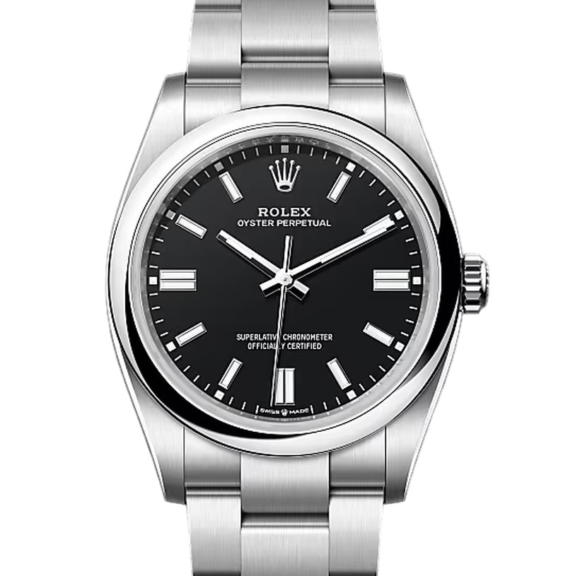 オイスターパーペチュアル36　素材　ブラック　オイスター（3列リンク）