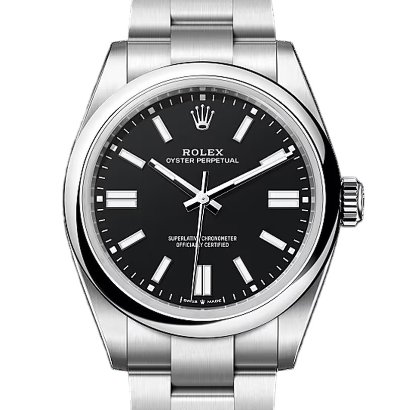 オイスターパーペチュアル41　素材　ブラック　オイスター（3列リンク）