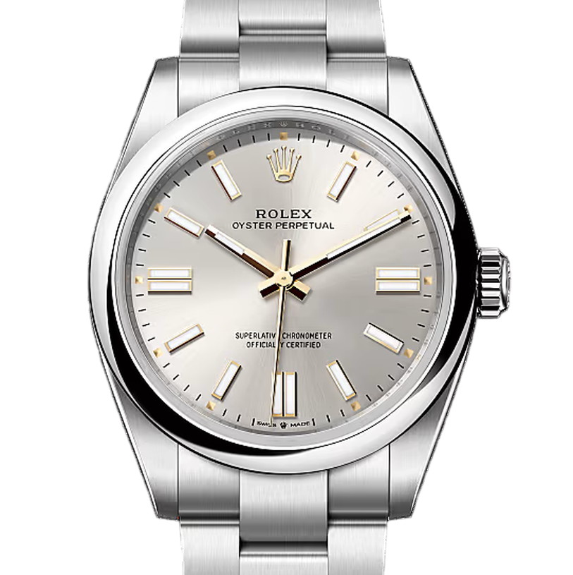 オイスターパーペチュアル41　素材　シルバー　オイスター（3列リンク）