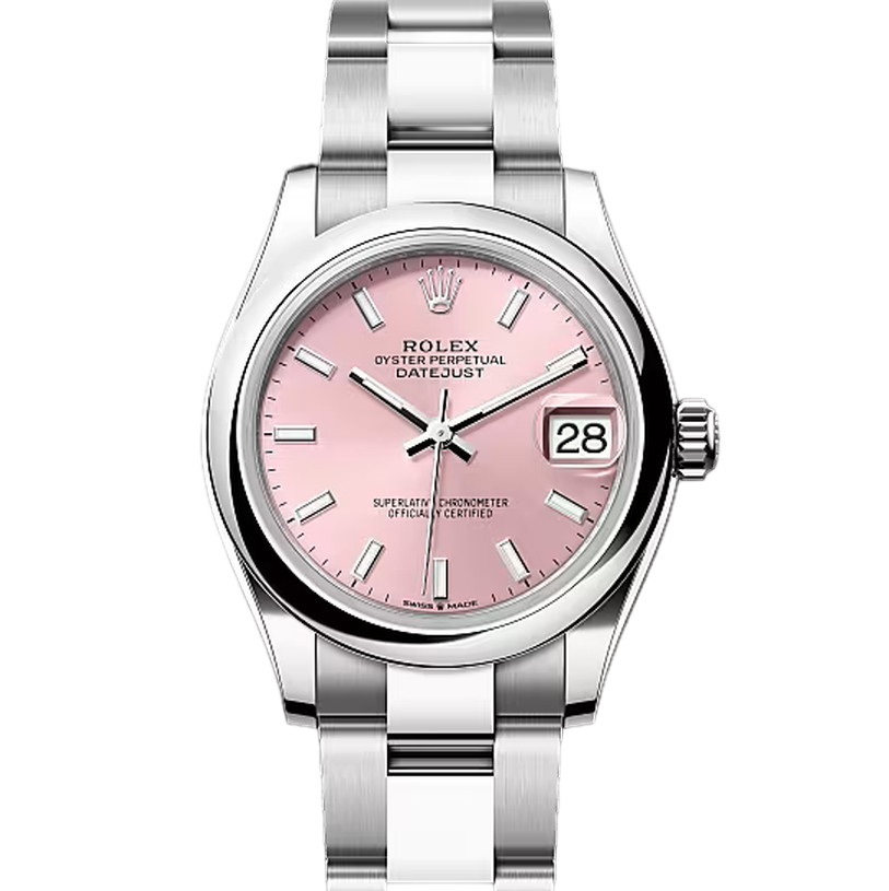 デイトジャスト31　素材　ピンク　オイスター（3列リンク）